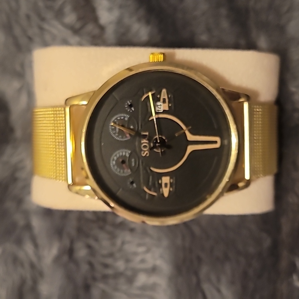 Gold Soki metal mesh band Watch